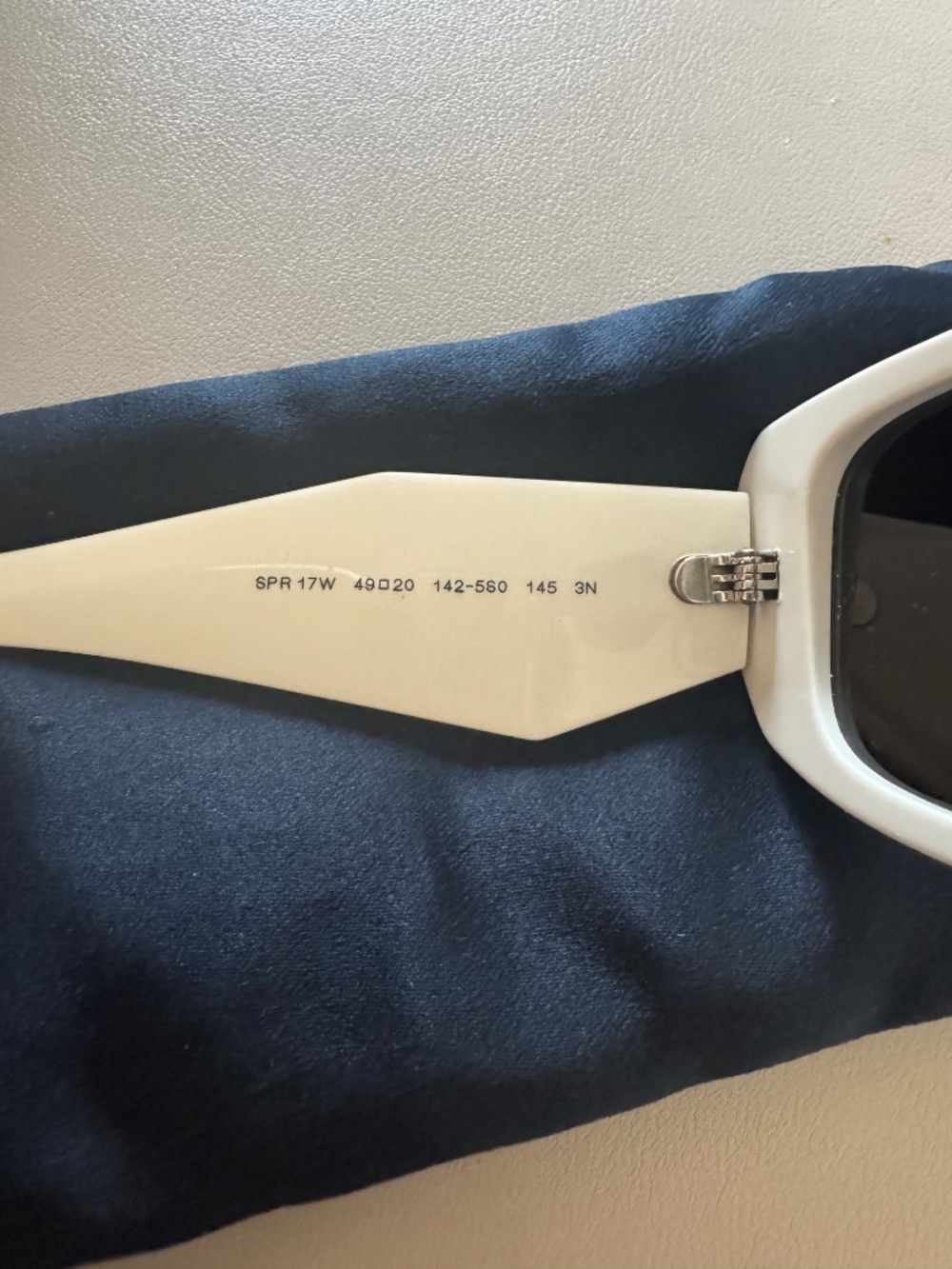 Preowned Prada 51MM Rectangular White Sunglasses - Picture 5 of 6